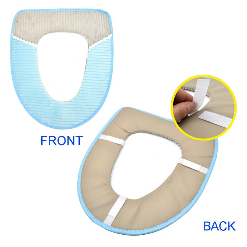 Renashed 4 Pcs Toilet Seat Cover Pad Thicker Washable Toilet Seat Cushion Mat Winter - Image 3